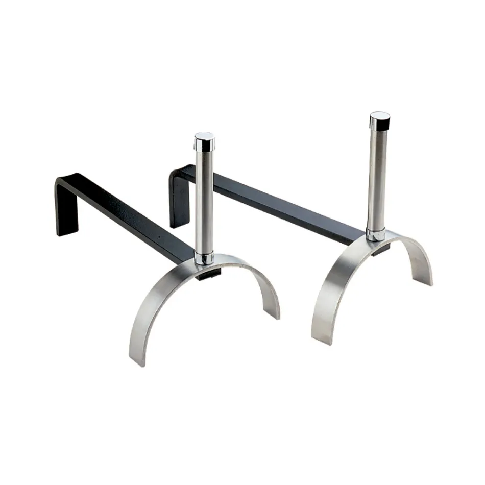 Chenets pour la cheminée en différentes finitions Hauteur 25 cm Fabriqué en Italie - Rhinocéros Viadurini