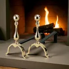 Chenets de cheminée en laiton hauteur 32 cm Made in Italy - Ours Viadurini