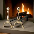 Chenets de cheminée en laiton hauteur 32 cm Made in Italy - Ours