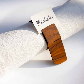 Rond de serviette en bois design moderne fabriqué en Italie - Stan