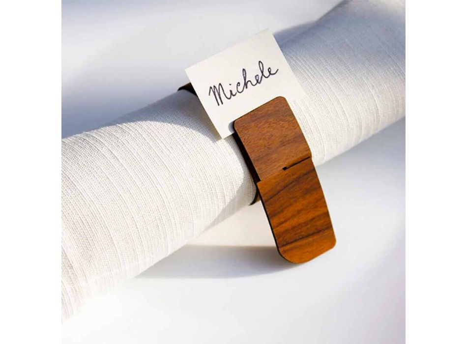 Rond de serviette en bois design moderne fabriqué en Italie - Stan