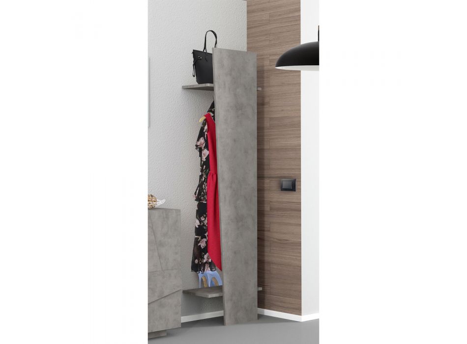 Porte-manteau d'entrée design en bois blanc, ardoise ou béton - Fjona Viadurini