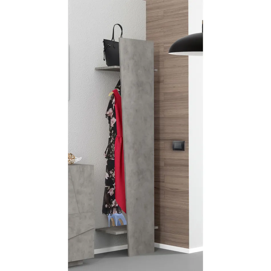 Porte-manteau d'entrée design en bois blanc, ardoise ou béton - Fjona Viadurini