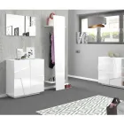 Porte-manteau d'entrée design en bois blanc, ardoise ou béton - Fjona Viadurini