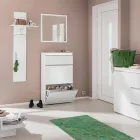 Portemanteau d'Entrée en Bois Brillant Blanc ou Anthracite - Emanuelito Viadurini