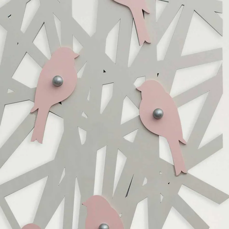 Porte-manteau mural en bois coloré au design moderne - Alberuccell Viadurini