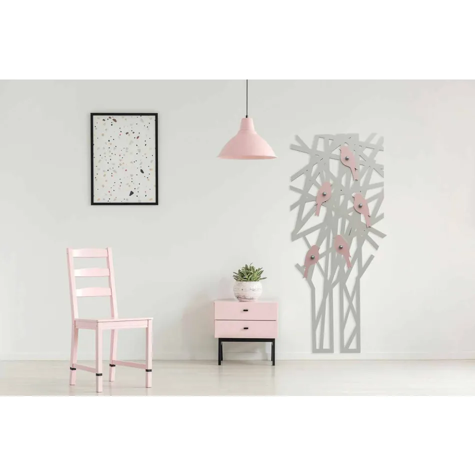 Porte-manteau mural en bois coloré au design moderne - Alberuccell Viadurini