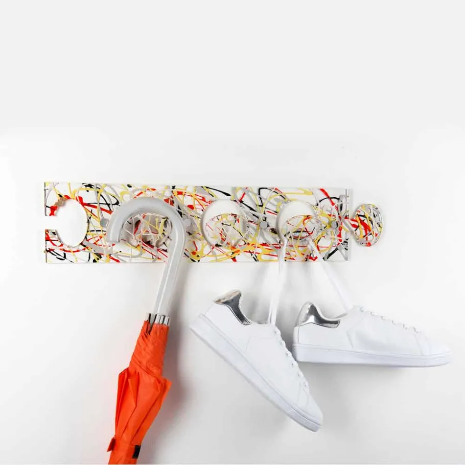 Cintre mural design en plexiglas triple couleur 2 pièces - Fratack Viadurini