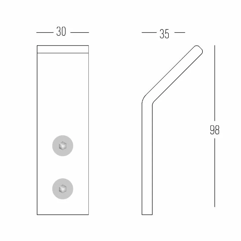 Portemanteau mural en corian blanc avec vis, design 3 pièces - Appiccio Viadurini