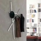 Porte-manteau mural en métal peint avec 5 chevilles Made in Italy - Olmium Viadurini