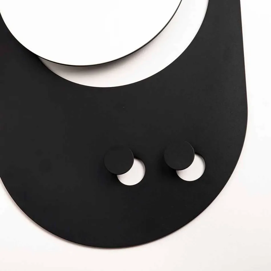 Porte-manteau mural moderne en acier avec miroir fabriqué en Italie - Pilippo Viadurini