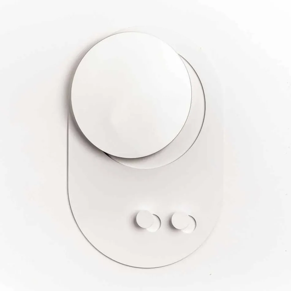 Porte-manteau mural moderne en acier avec miroir fabriqué en Italie - Pilippo Viadurini