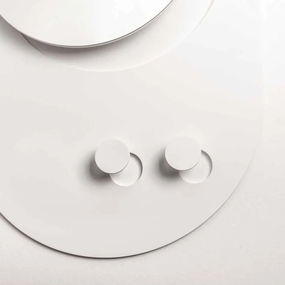 Porte-manteau mural moderne en acier avec miroir fabriqué en Italie - Pilippo Viadurini