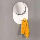 Porte-manteau mural moderne en acier avec miroir fabriqué en Italie - Pilippo Viadurini