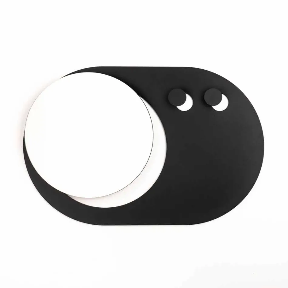 Porte-manteau mural moderne en acier avec miroir fabriqué en Italie - Pilippo Viadurini