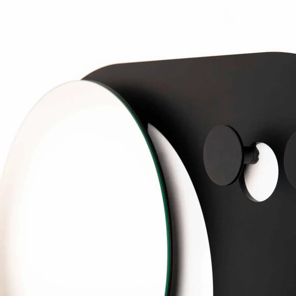 Porte-manteau mural moderne en acier avec miroir fabriqué en Italie - Pilippo Viadurini