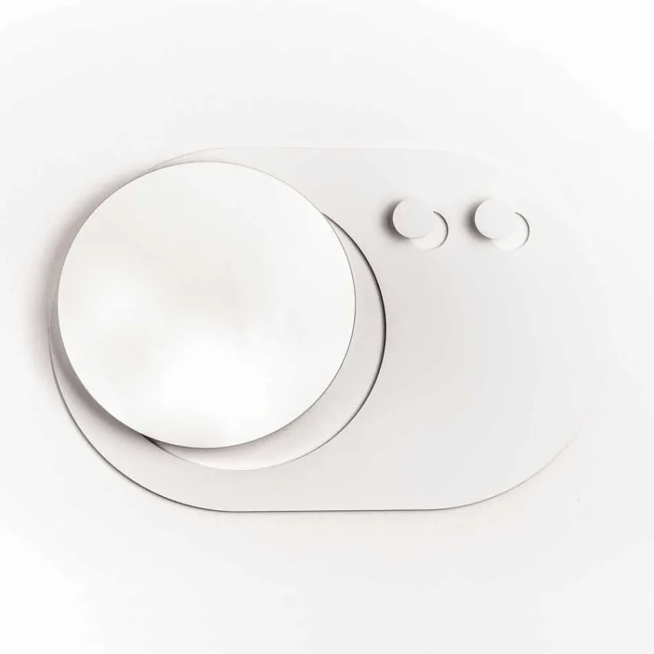 Porte-manteau mural moderne en acier avec miroir fabriqué en Italie - Pilippo Viadurini