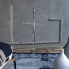 Porte-manteau de sol en cristal acrylique transparent Essential - Ginergo Viadurini