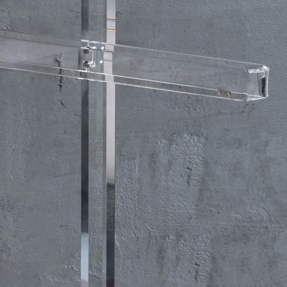 Porte-manteau de sol en cristal acrylique transparent Essential - Ginergo Viadurini