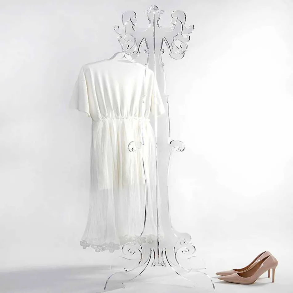 Porte-manteau au sol, design classique, en plexiglas Giave Viadurini