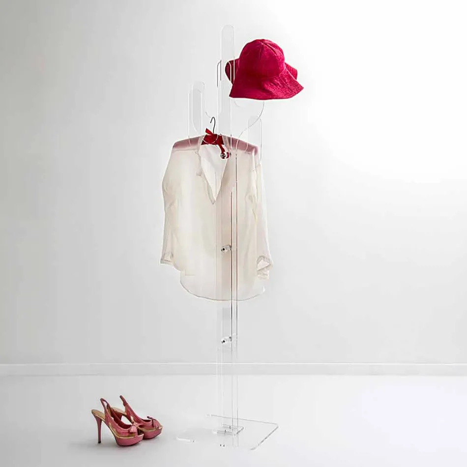 Porte-manteau Cactus design moderne transparent, fabriqué en Italie Viadurini