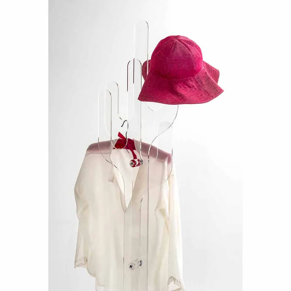 Porte-manteau Cactus design moderne transparent, fabriqué en Italie Viadurini