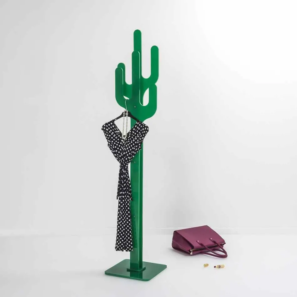 Porte-manteau design moderne Cactus vert, fabriqué en Italie Viadurini