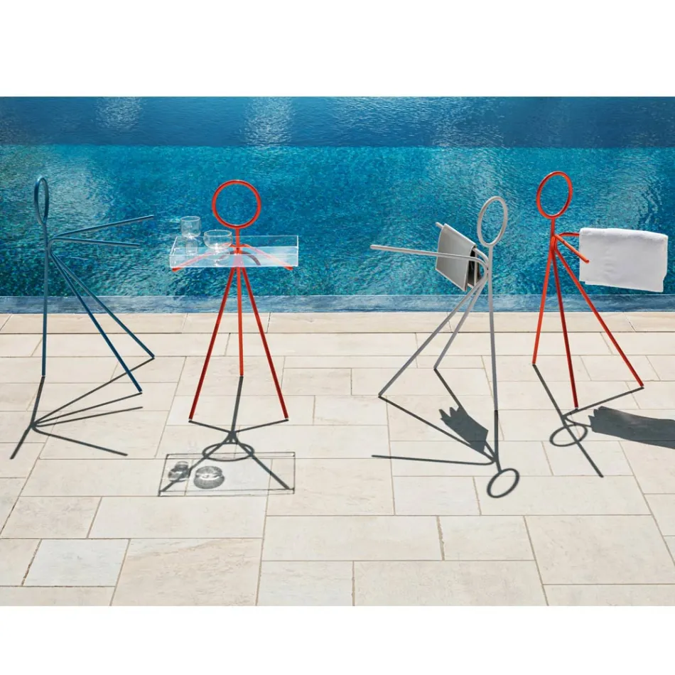 Porte-manteau 3 pièces en acier fabriqué en Italie - Steward by Myyour Viadurini