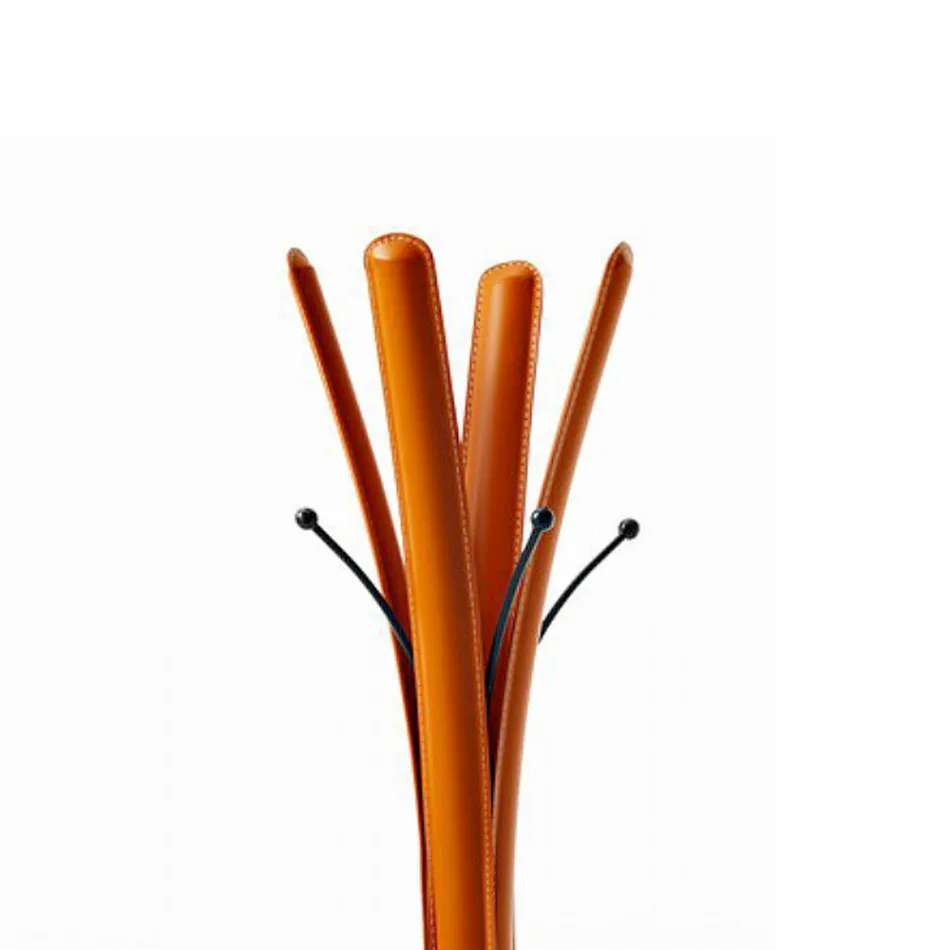 Cintre en acier noir de conception moderne recouvert de cuir - Nature Viadurini