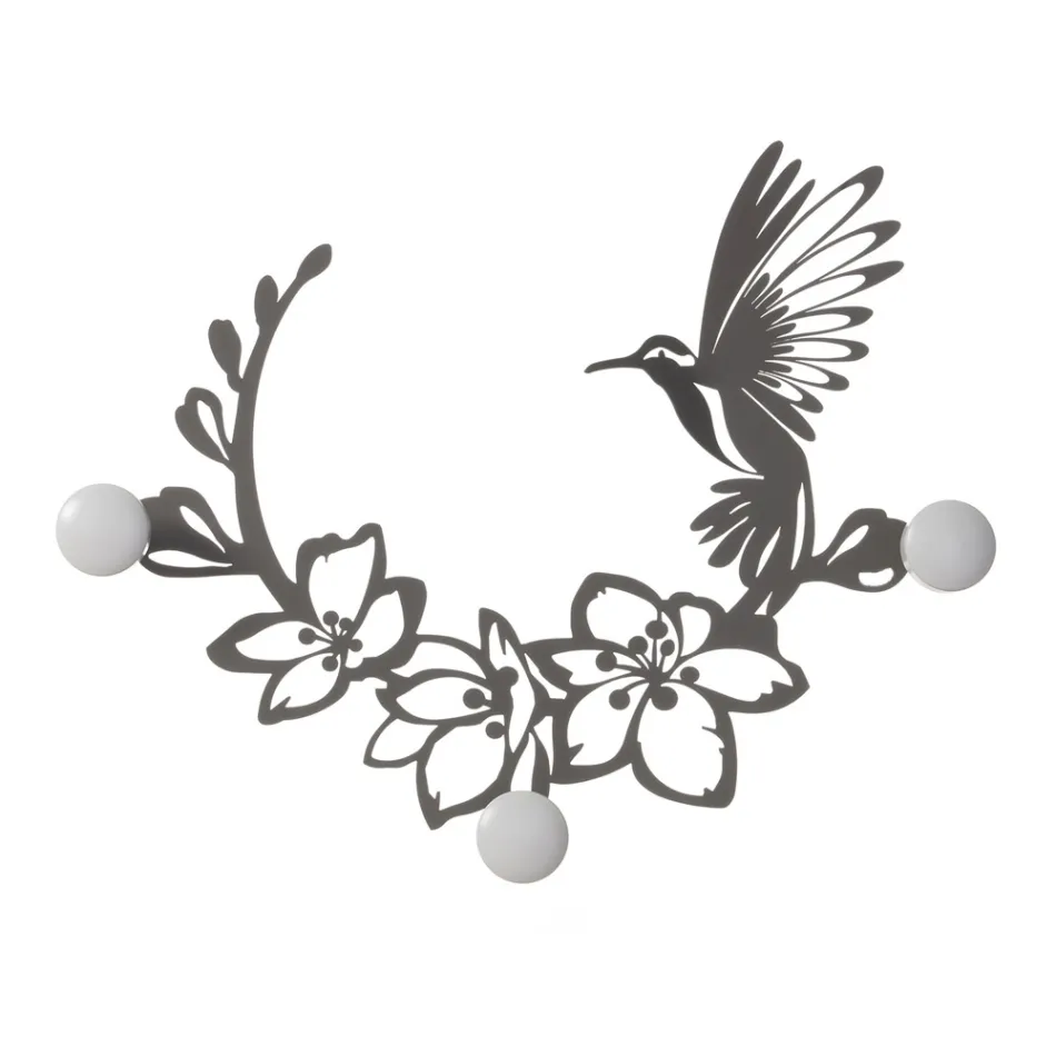 Cintre en fer avec décoration colibri fabriqué en Italie - Clé Viadurini