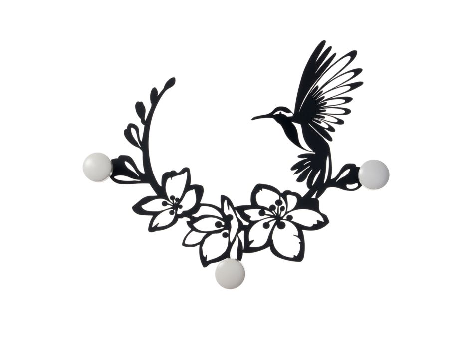 Cintre en fer avec décoration colibri fabriqué en Italie - Clé Viadurini