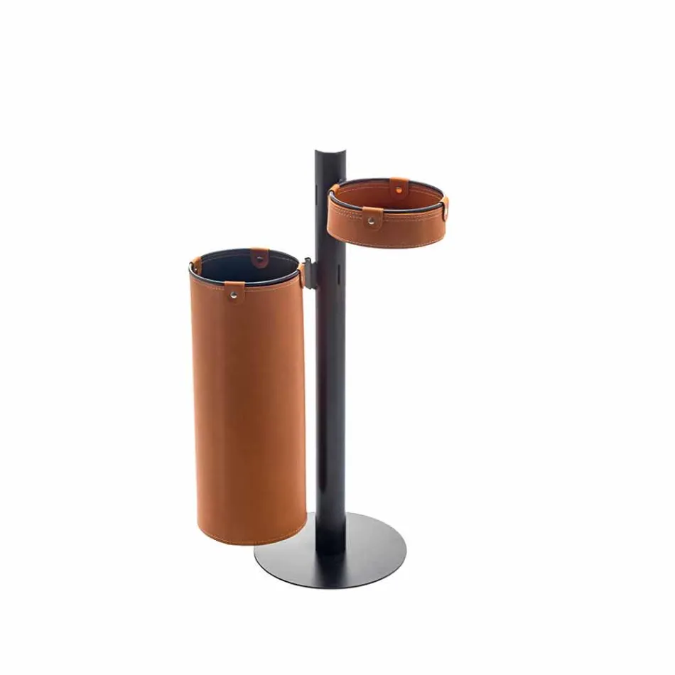 Cintre en cuir design moderne en cuir Made in Italy - Adelfo Viadurini