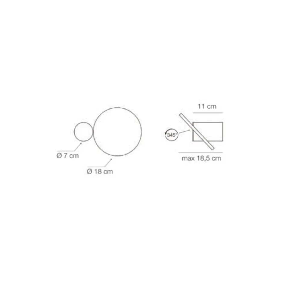 Applique murale rotative en métal à 345°, fabriquée en Italie - Lumi Viadurini