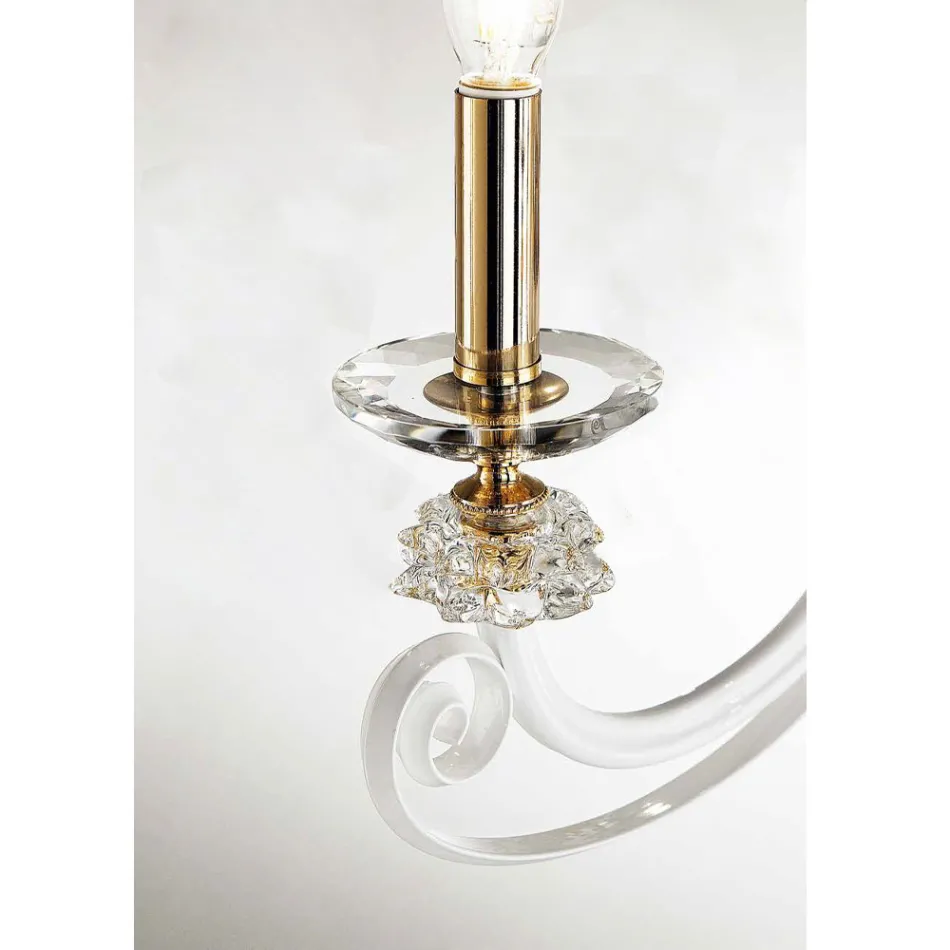 Applique 3 lumières en verre soufflé et cristal optique de luxe classique - Cassea Viadurini