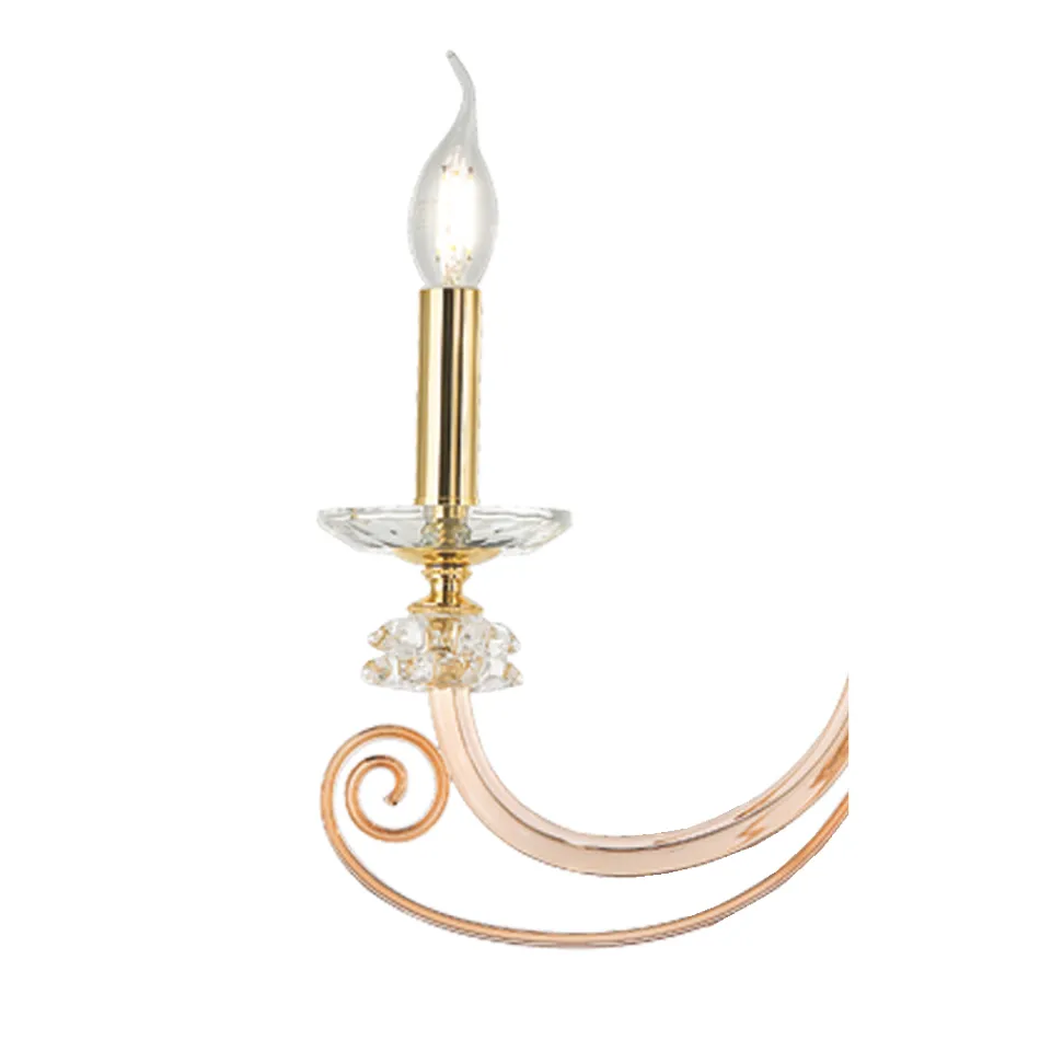 Applique 3 lumières en verre soufflé et cristal optique de luxe classique - Cassea Viadurini