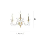 Applique 3 lumières en verre soufflé et cristal optique de luxe classique - Cassea Viadurini