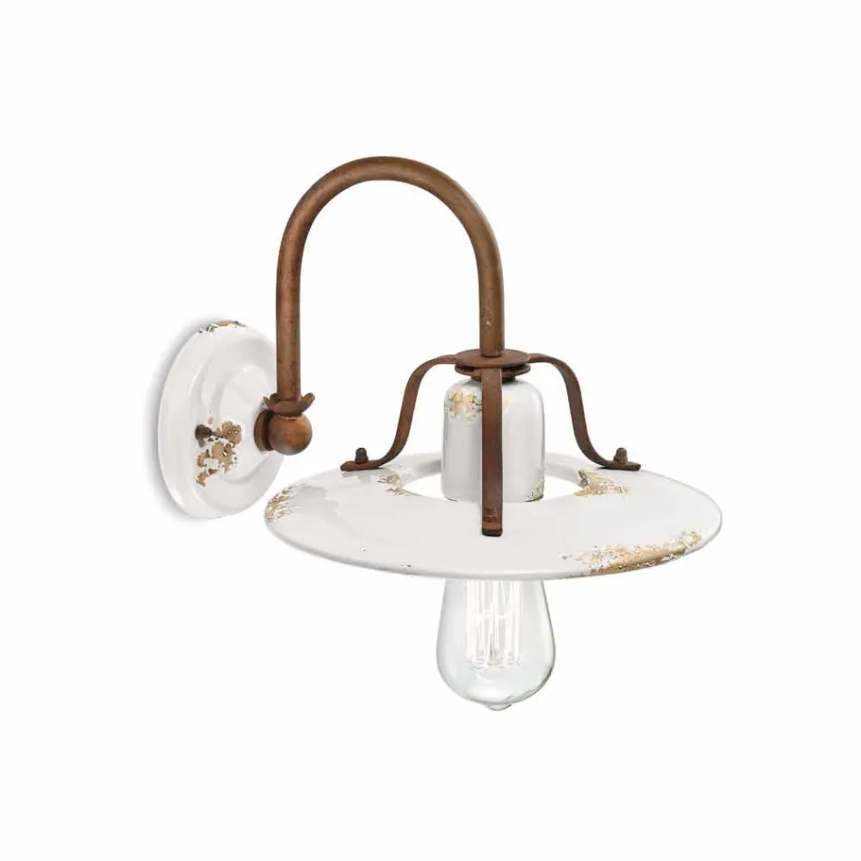 Applique spot de campagne en métal et en céramique Gladys Ferroluce Viadurini