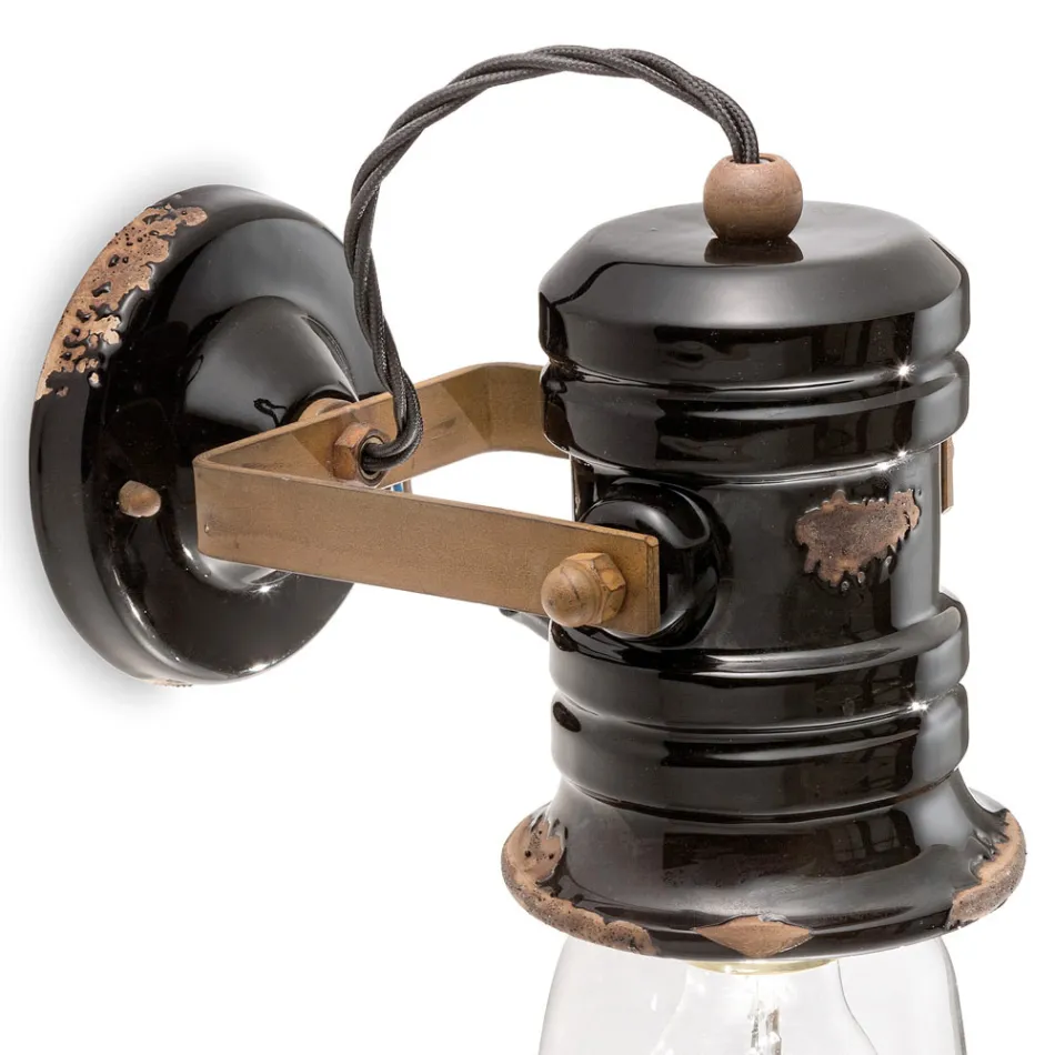 Spot applique murale en céramique, verre et métal différentes finitions Joy Ferroluce Viadurini