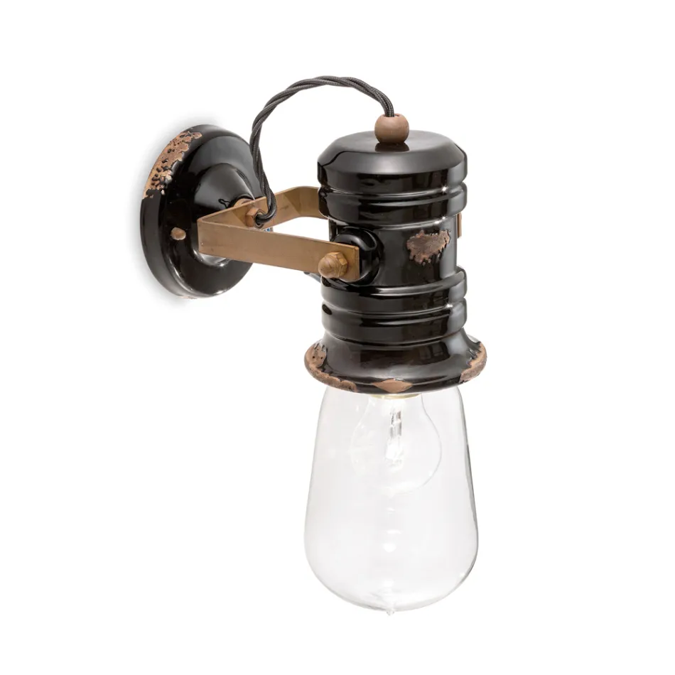 Spot applique murale en céramique, verre et métal différentes finitions Joy Ferroluce Viadurini