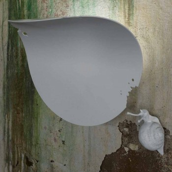 Applique Murale Design Feuille en Céramique Blanche et Escargot - Décoration Escargot