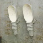 Applique murale en céramique blanche mate avec fleurs décoratives - Fluxo Viadurini