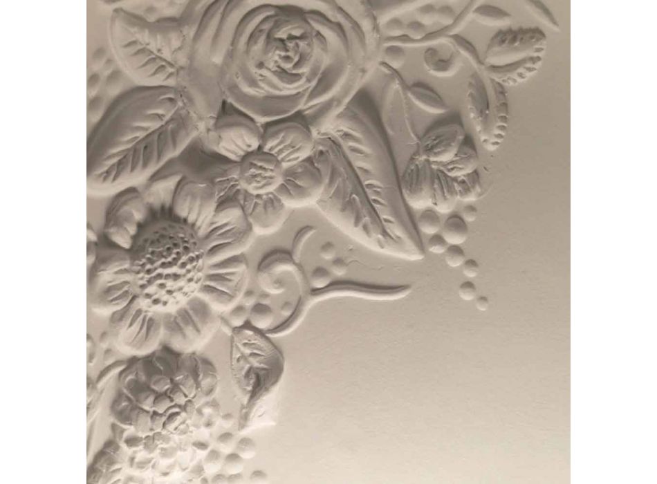 Applique murale en céramique blanche mate avec fleurs décoratives - Fluxo Viadurini