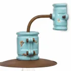 Applique à la céramique murale de projecteur et métal artisanat Katy Viadurini