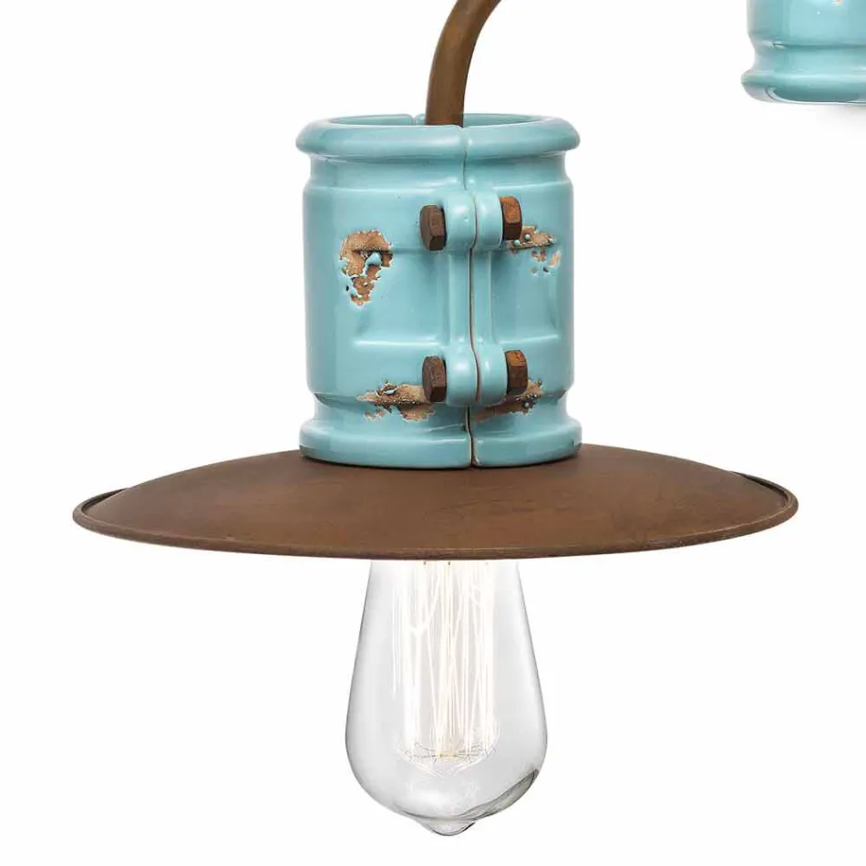 Applique à la céramique murale de projecteur et métal artisanat Katy Viadurini