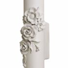 Applique murale en céramique blanche mate avec fleurs décoratives - Revolution Viadurini