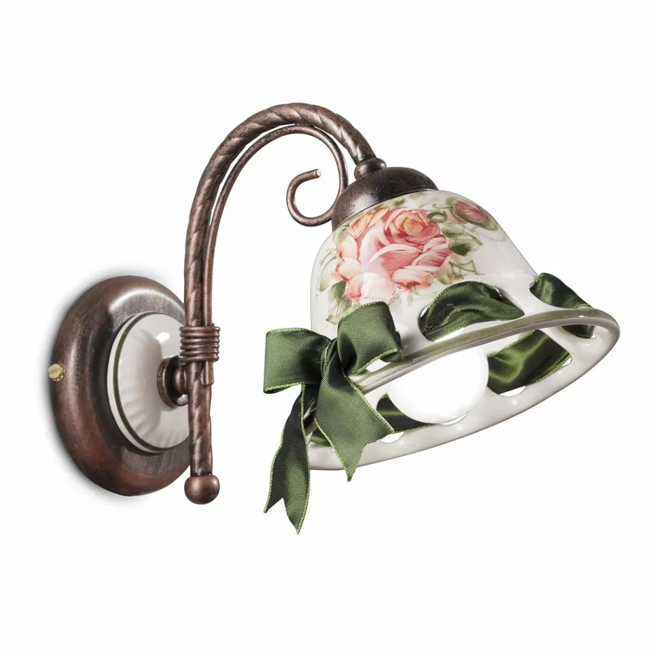 Applique faite en céramique de style rustique Napoli par Ferroluce Viadurini