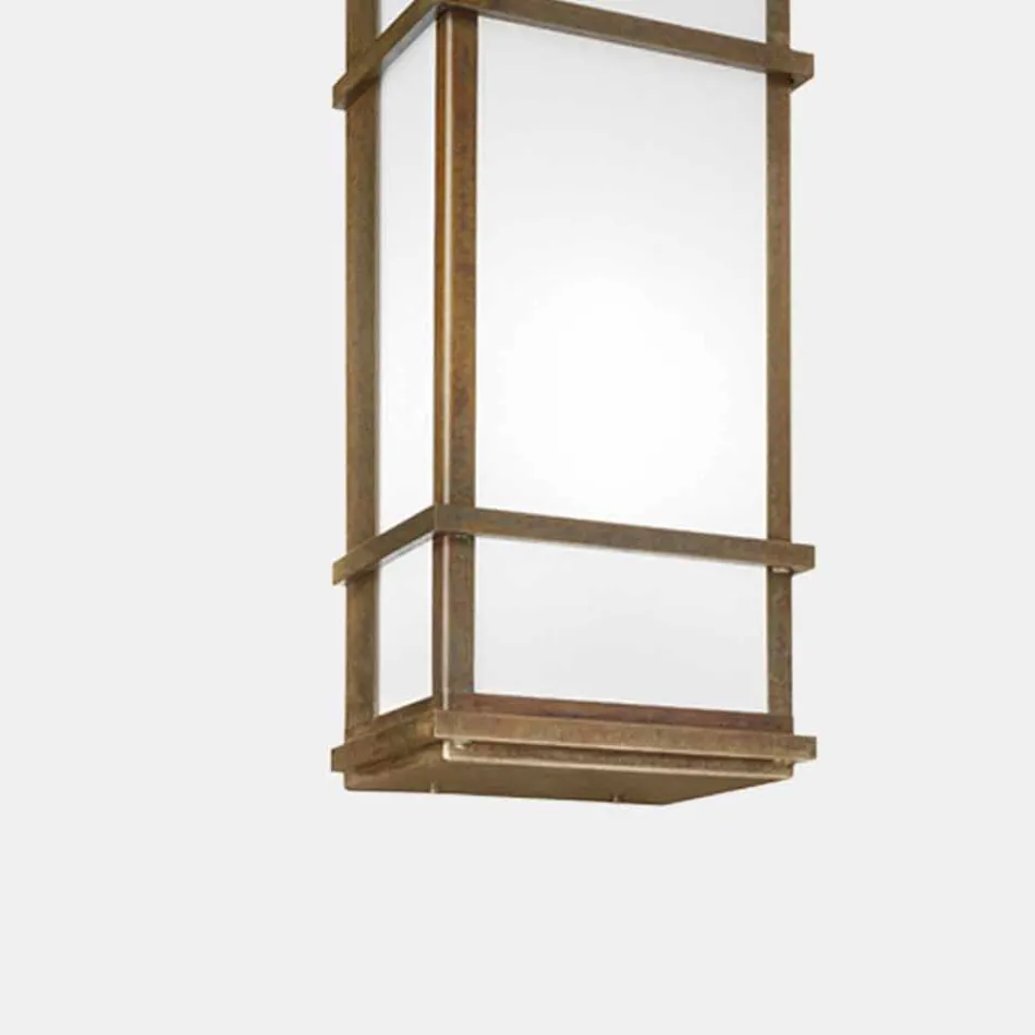 Applique Murale Vintage avec 2 Lumières en Laiton et Plexiglas - Quadro par Il Fanale Viadurini