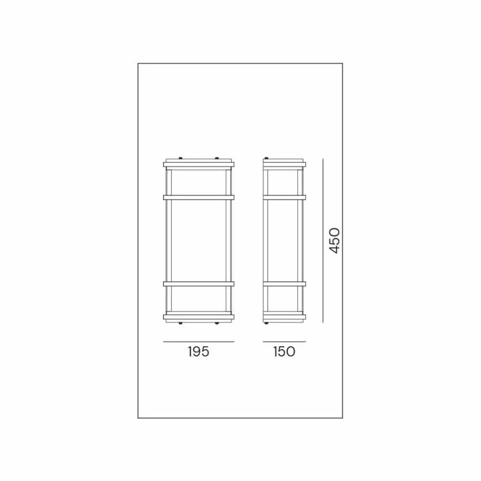 Applique Murale Vintage avec 2 Lumières en Laiton et Plexiglas - Quadro par Il Fanale Viadurini