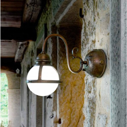 Mur d&#39;étanchéité laiton antique et verre soufflé Viadurini