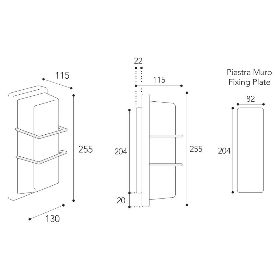 Applique murale extérieure en laiton, culot E27, style géométrique, fabriquée en Italie - Cristal Viadurini